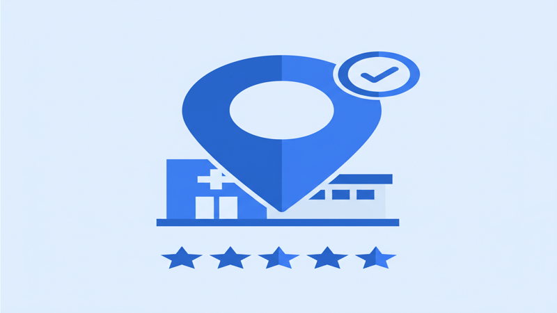 Ilustración sobre Google Business Profile para médicos