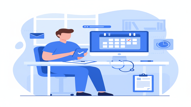 Ilustración sobre gestión de consulta médica para profesionales independientes