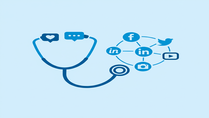 Ilustración de redes sociales para profesionales de la salud